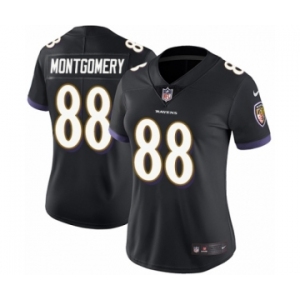 Women's Nike Baltimore Ravens #88 Ty Montgomery Black Alternate Vapor Untouchable Limited Player NFL Jersey