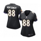 Women's Nike Baltimore Ravens #88 Ty Montgomery Game Black Alternate NFL Jersey