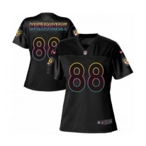 Women's Nike Baltimore Ravens #88 Ty Montgomery Game Black Fashion NFL Jersey