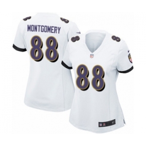 Women's Nike Baltimore Ravens #88 Ty Montgomery Game White NFL Jersey