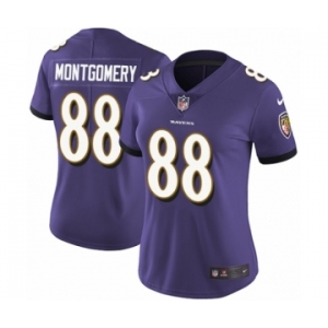 Women's Nike Baltimore Ravens #88 Ty Montgomery Purple Team Color Vapor Untouchable Limited Player NFL Jersey