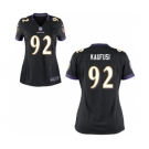 Women's Nike Baltimore Ravens #92 Bronson Kaufusi Black Alternate NFL Jersey