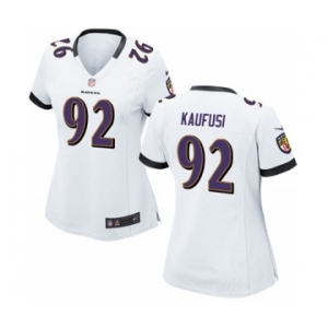 Women's Nike Baltimore Ravens #92 Bronson Kaufusi White NFL Jersey