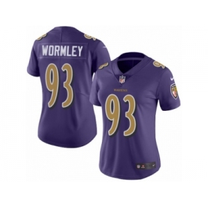 Women's Nike Baltimore Ravens #93 Chris Wormley Limited Purple Rush NFL Jersey