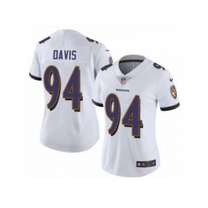 Women's Nike Baltimore Ravens #94 Carl Davis Vapor Untouchable Limited White NFL Jersey