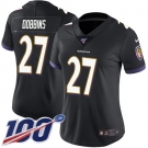 Women's Nike Ravens #27 J.K. Dobbins Black Alternate Stitched NFL 100th Season Vapor Untouchable Limited Jersey