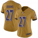 Women's Nike Ravens #27 J.K. Dobbins Gold Stitched NFL Limited Inverted Legend Jersey