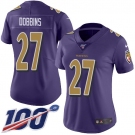 Women's Nike Ravens #27 J.K. Dobbins Purple Stitched NFL Limited Rush 100th Season Jersey