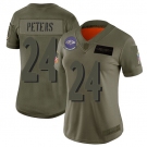 Women's Ravens #24 Marcus Peters Camo Stitched Football Limited 2019 Salute to Service Jersey