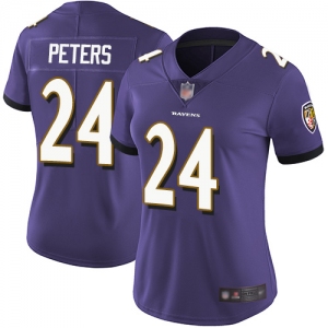 Women's Ravens #24 Marcus Peters Purple Team Color Stitched Football Vapor Untouchable Limited Jersey