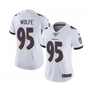 Women's Ravens #95 Derek Wolfe White Stitched Football Vapor Untouchable Limited Jersey