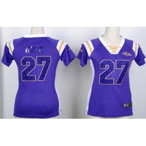 nike women jerseys baltimore ravens #27 ray rice purple[fashion Rhinestone sequins]