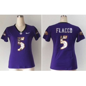 nike women jerseys baltimore ravens #5 joe flacco purple jerseys