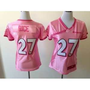 nike women nfl jerseys baltimore ravens #27 ray rice pink[2012 nike love]