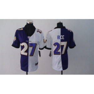 nike women nfl jerseys baltimore ravens #27 ray rice purple-white[nike split]