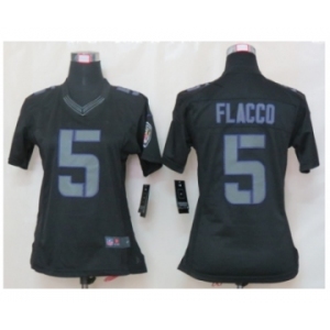 nike women nfl jerseys baltimore ravens #5 flacco black[nike impact limited]