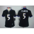 nike women nfl jerseys baltimore ravens #5 flacco black[nike limited]