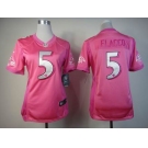 nike women nfl jerseys baltimore ravens #5 flacco pink[nike love's]