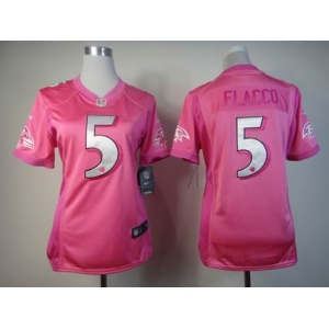 nike women nfl jerseys baltimore ravens #5 flacco pink[nike love's]