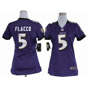 nike women nfl jerseys baltimore ravens #5 flacco purple[nike]