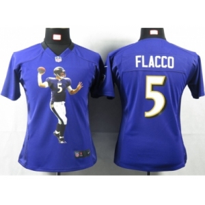 nike women nfl jerseys baltimore ravens #5 flacco purple[portrait fashion]