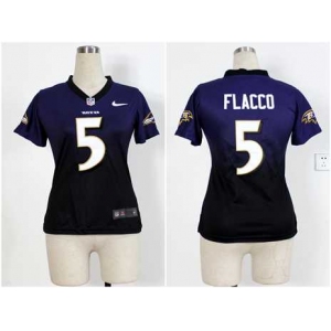 nike women nfl jerseys baltimore ravens #5 joe flacco purple-grey[nike drift fashion][second version]