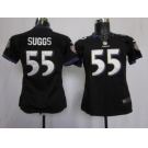 nike women nfl jerseys baltimore ravens #55 suggs black[nike]