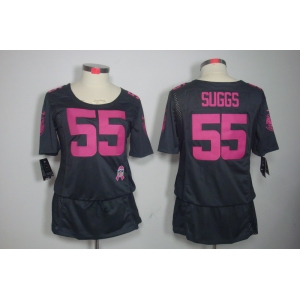 nike women nfl jerseys baltimore ravens #55 suggs dk.grey[breast cancer awareness]