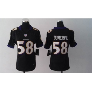 nike women nfl jerseys baltimore ravens #58 elvis dumervil  black[nike]