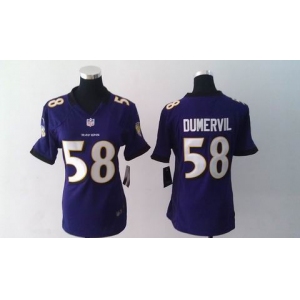 nike women nfl jerseys baltimore ravens #58 elvis dumervil  purple[nike]