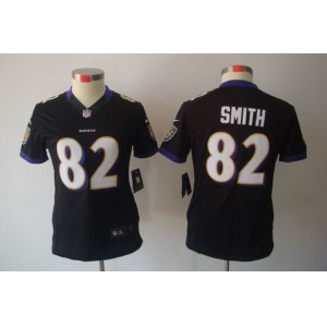 nike women nfl jerseys baltimore ravens #82 smith black[nike limited]