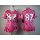 nike women nfl jerseys baltimore ravens #82 smith pink[nike love's]