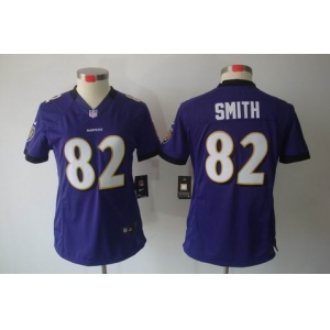 nike women nfl jerseys baltimore ravens #82 smith purple[nike limited]