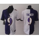 nike women nfl jerseys baltimore ravens #9 tucker white-purple[nike split]