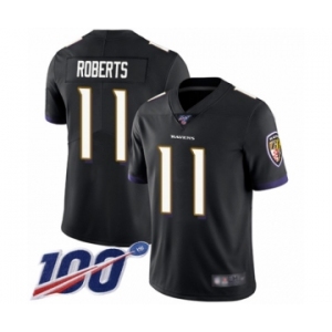 Youth Baltimore Ravens #11 Seth Roberts Black Alternate Vapor Untouchable Limited Player 100th Season Football Jersey