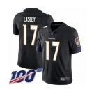 Youth Baltimore Ravens #17 Jordan Lasley Black Alternate Vapor Untouchable Limited Player 100th Season Football Jersey