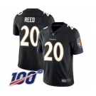 Youth Baltimore Ravens #20 Ed Reed Black Alternate Vapor Untouchable Limited Player 100th Season Football Jersey