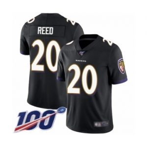 Youth Baltimore Ravens #20 Ed Reed Black Alternate Vapor Untouchable Limited Player 100th Season Football Jersey