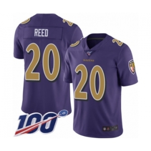 Youth Baltimore Ravens #20 Ed Reed Limited Purple Rush Vapor Untouchable 100th Season Football Jersey
