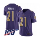 Youth Baltimore Ravens #21 Mark Ingram II Limited Purple Rush Vapor Untouchable 100th Season Football Jersey