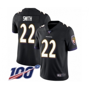 Youth Baltimore Ravens #22 Jimmy Smith Black Alternate Vapor Untouchable Limited Player 100th Season Football Jersey