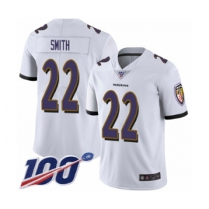 Youth Baltimore Ravens #22 Jimmy Smith White Vapor Untouchable Limited Player 100th Season Football Jersey