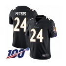 Youth Baltimore Ravens #24 Marcus Peters Black Alternate Vapor Untouchable Limited Player 100th Season Football Jersey
