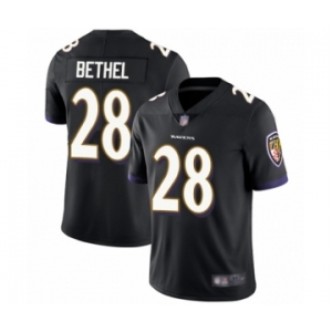 Youth Baltimore Ravens #28 Justin Bethel Black Alternate Vapor Untouchable Limited Player Football Jersey