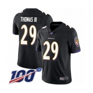 Youth Baltimore Ravens #29 Earl Thomas III Black Alternate Vapor Untouchable Limited Player 100th Season Football Jersey