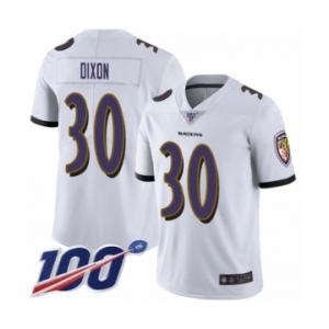 Youth Baltimore Ravens #30 Kenneth Dixon White Vapor Untouchable Limited Player 100th Season Football Jersey