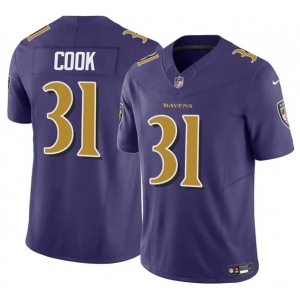 Youth Baltimore Ravens #31 Dalvin Cook Purple 2024 F.U.S.E. Color Rush Stitched Jersey
