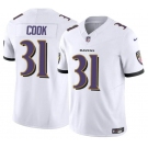 Youth Baltimore Ravens #31 Dalvin Cook White 2024 F.U.S.E. Stitched Jersey