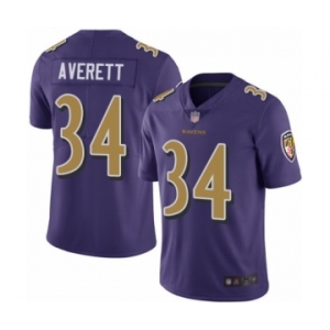 Youth Baltimore Ravens #34 Anthony Averett Limited Purple Rush Vapor Untouchable Football Jersey