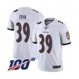 Youth Baltimore Ravens #39 Tyler Ervin White Vapor Untouchable Limited Player 100th Season Football Jersey